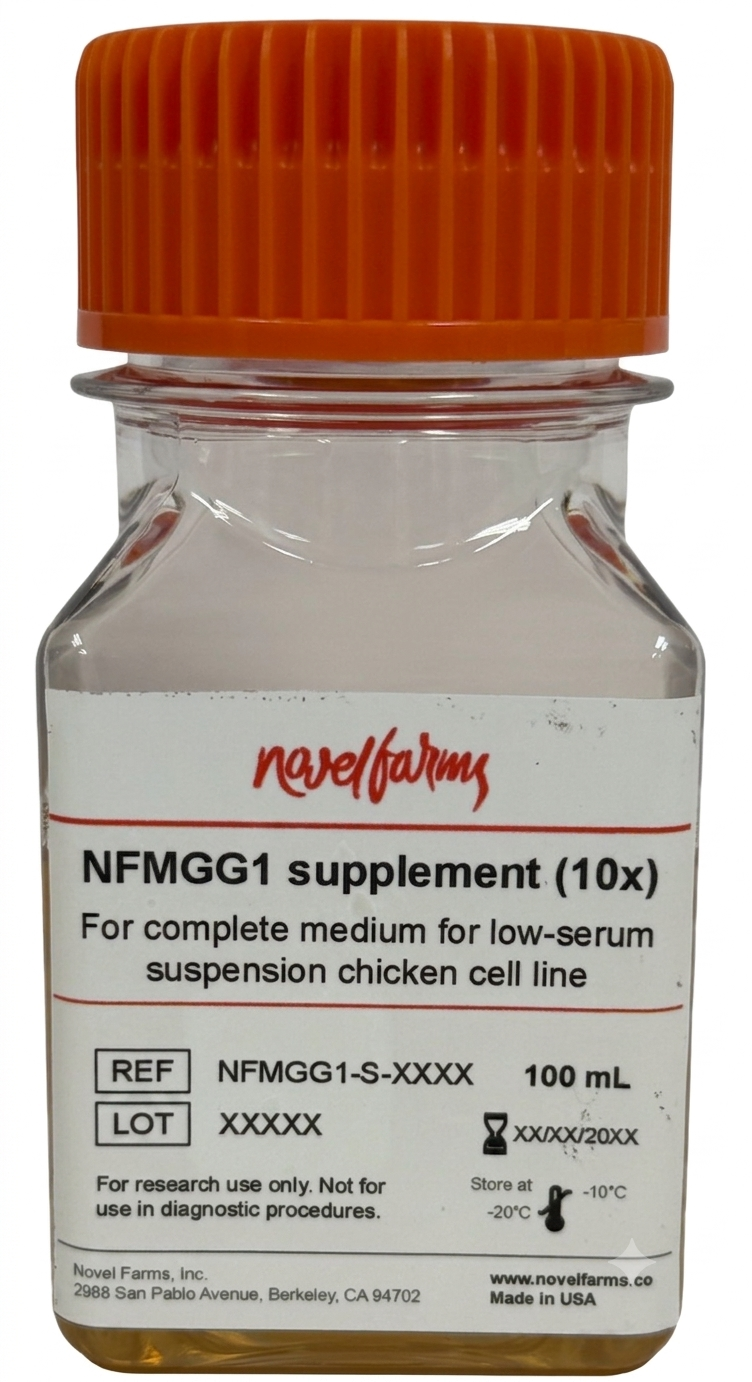 Novel Farms Low‑Serum Suspension Medium for Chicken Cells